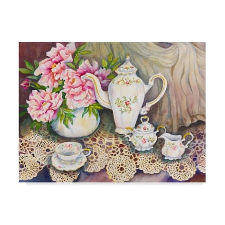 Joanne Porter 'Tea Time Pink' Canvas Art,18x24